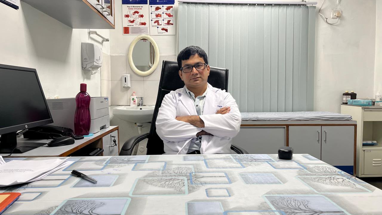Dr. Tikenjit Mazumdar in his clinical setting